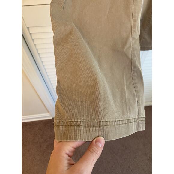 VTG Hollister Y2K Khaki Low Rise Semi Flared Cargo Pants 9R 32x31 Flap Pockets - Picture 9 of 13